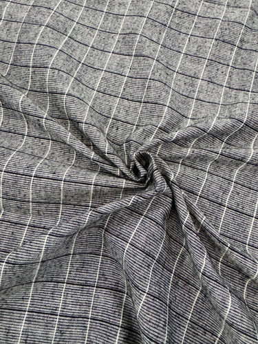 ShopNaya Exclusive | Handwoven | Pure Cotton Saree | No Blouse | Gray & Black | Ships from California